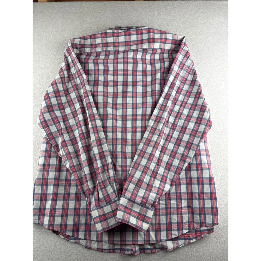 UNTUCKit Mens XXL Tour De Paz Plaid Performance Button Down Shirt Red White Blue